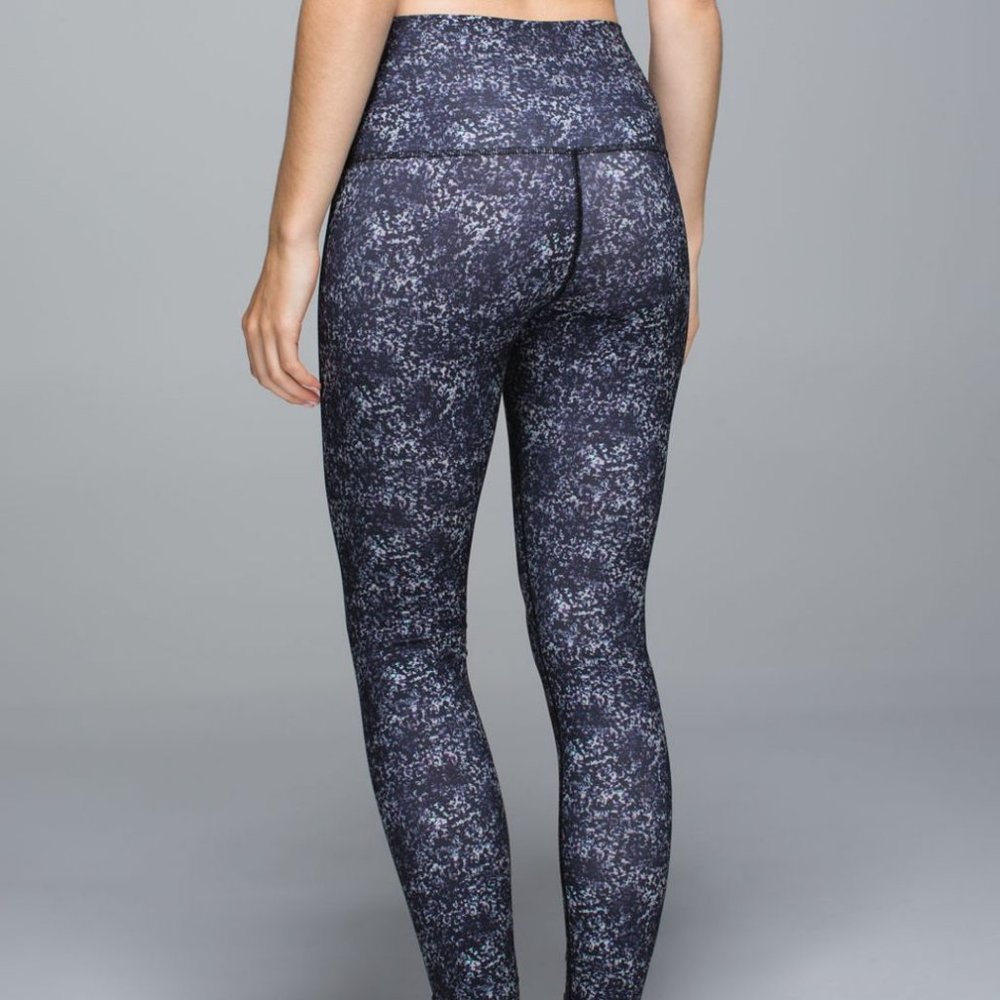 lululemon athletica Black and Gray Speckled High-Rise Leggings